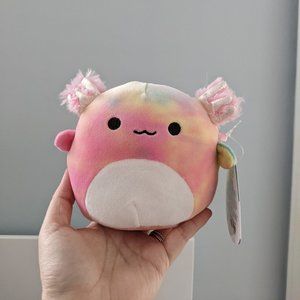 5" Tinley Tie Dye Axolotl Squishmallow (Pink face)